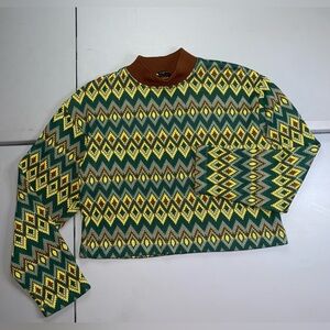 Zara Jacquard Sweater High Neck Pullover